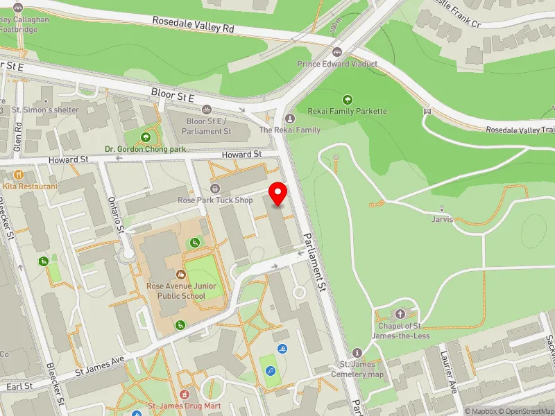 RentSafeTO apartment evaluation map view of 670 PARLIAMENT ST in Toronto Centre, Toronto