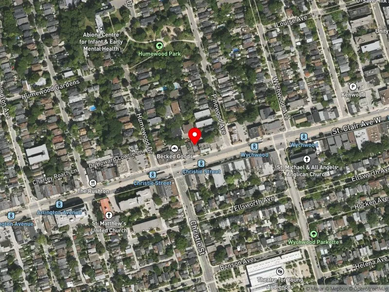 RentSafeTO apartment evaluation satellite view of 670 ST CLAIR AVE W in Toronto-St. Paul's, Toronto