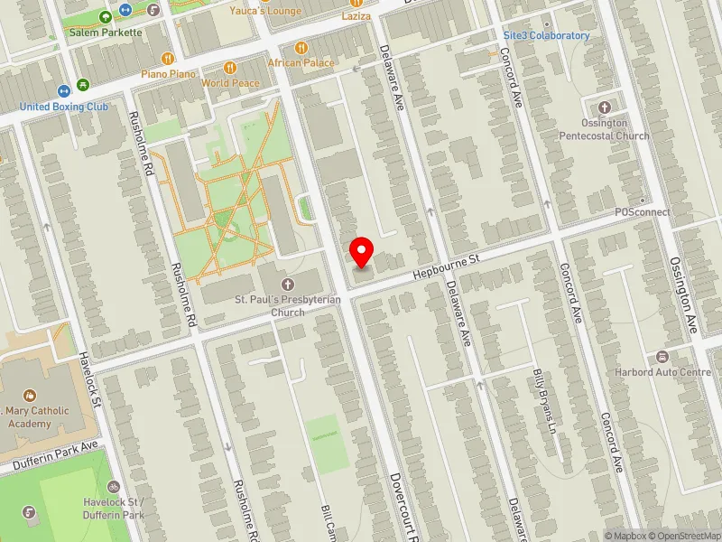 RentSafeTO apartment evaluation map view of 675 DOVERCOURT RD in Davenport, Toronto