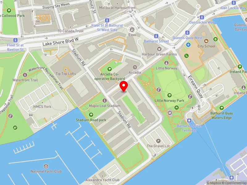 RentSafeTO apartment evaluation map view of 679 QUEENS QUAY W in Spadina-Fort York, Toronto