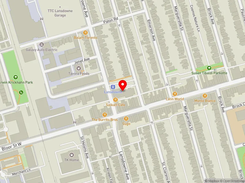 RentSafeTO apartment evaluation map view of 685 LANSDOWNE AVE in Davenport, Toronto