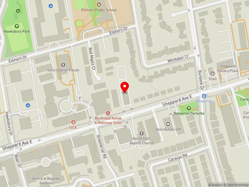 RentSafeTO apartment evaluation map view of 688 SHEPPARD AVE E in Don Valley North, Toronto