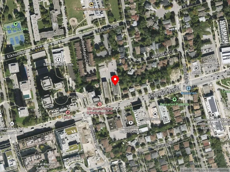 RentSafeTO apartment evaluation satellite view of 688 SHEPPARD AVE E in Don Valley North, Toronto