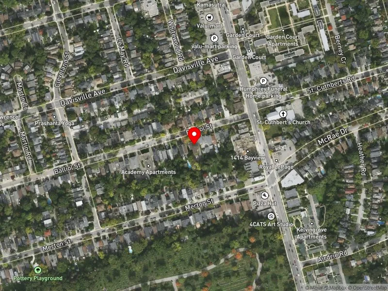 RentSafeTO apartment evaluation satellite view of 699 BALLIOL ST in Don Valley West, Toronto