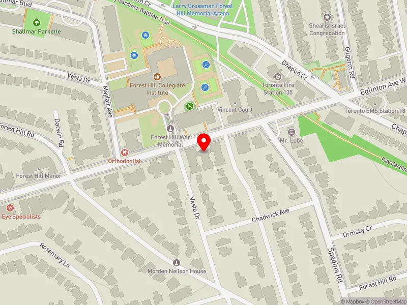 RentSafeTO apartment evaluation map view of 699 EGLINTON AVE W in Toronto-St. Paul's, Toronto