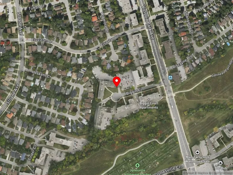 RentSafeTO apartment evaluation satellite view of 7 BIGGIN CRT in Don Valley East, Toronto