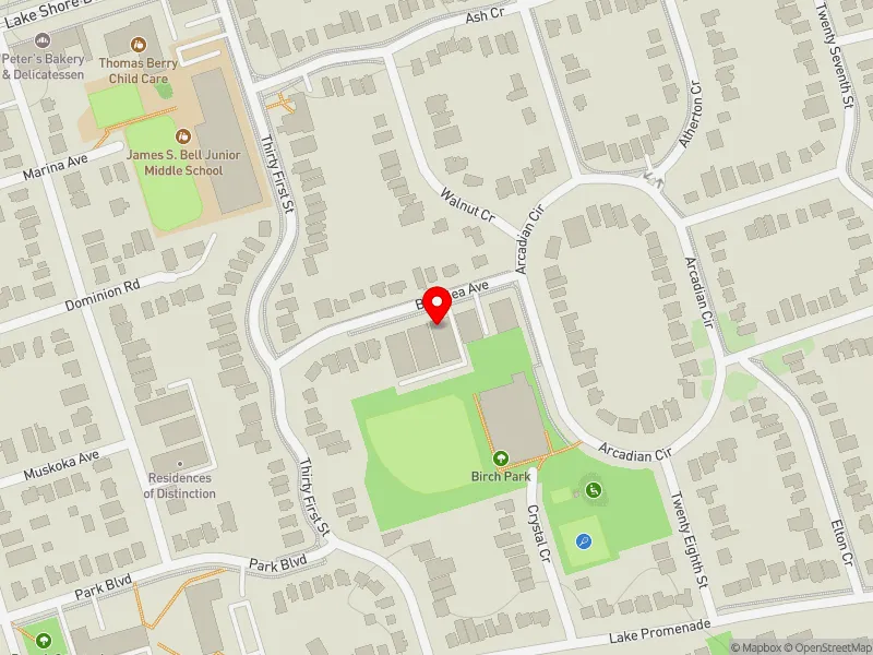 RentSafeTO apartment evaluation map view of 7 BIRCHLEA AVE in Etobicoke-Lakeshore, Toronto