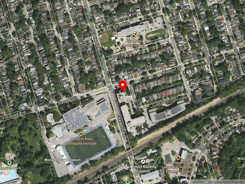 RentSafeTO apartment evaluation satellite view of 7 COATSWORTH CRES in Beaches-East York, Toronto