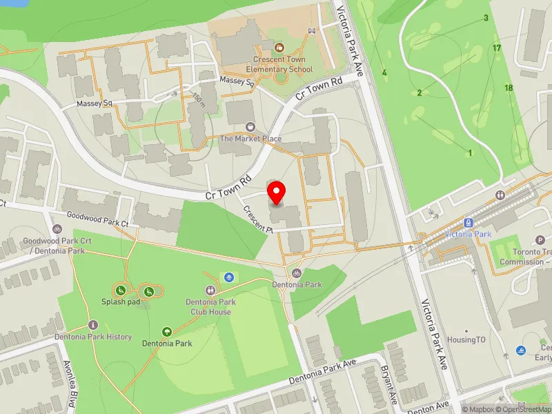 RentSafeTO apartment evaluation map view of 7 CRESCENT PL in Beaches-East York, Toronto