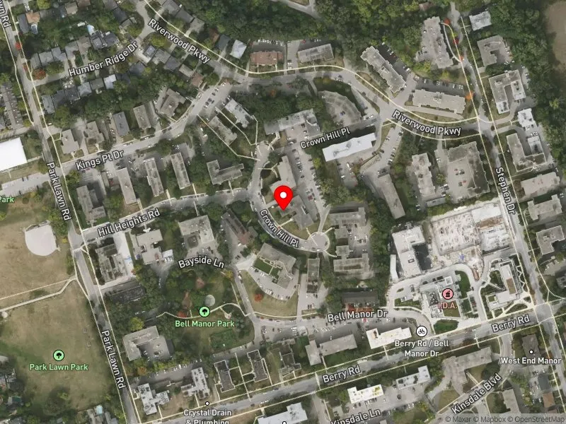 RentSafeTO apartment evaluation satellite view of 7 CROWN HILL PL in Etobicoke-Lakeshore, Toronto