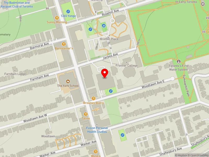 RentSafeTO apartment evaluation map view of 7 JACKES AVE in University-Rosedale, Toronto