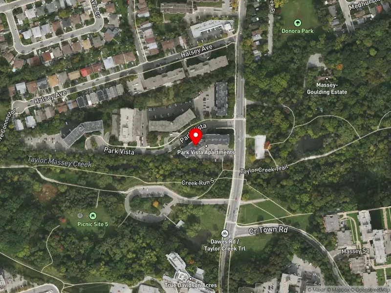 RentSafeTO apartment evaluation satellite view of 7 PARK VISTA in Beaches-East York, Toronto