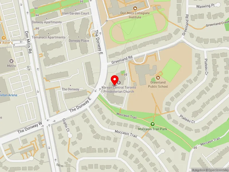 RentSafeTO apartment evaluation map view of 7 THE DONWAY E in Don Valley East, Toronto