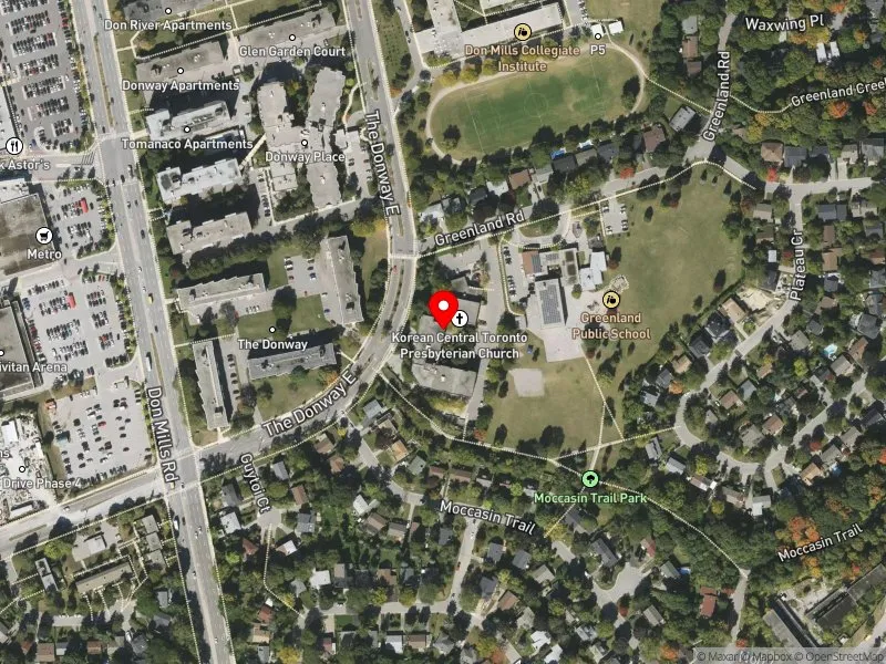 RentSafeTO apartment evaluation satellite view of 7 THE DONWAY E in Don Valley East, Toronto