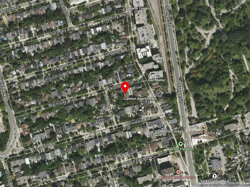 RentSafeTO apartment evaluation satellite view of 7 WALMSLEY BLVD in Toronto-St. Paul's, Toronto