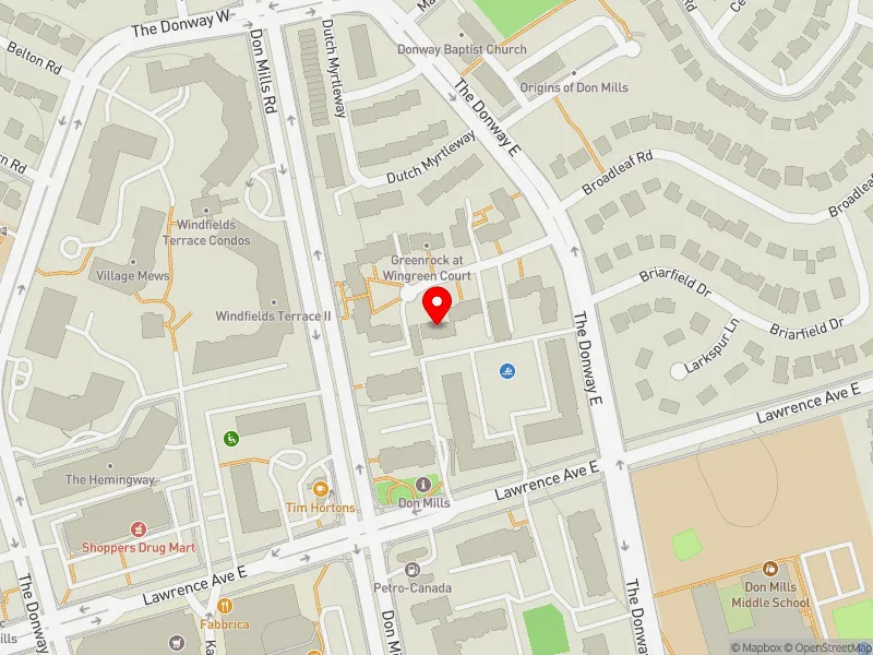 RentSafeTO apartment evaluation map view of 7 WINGREEN CRT in Don Valley East, Toronto