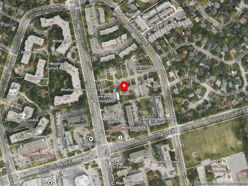 RentSafeTO apartment evaluation satellite view of 7 WINGREEN CRT in Don Valley East, Toronto