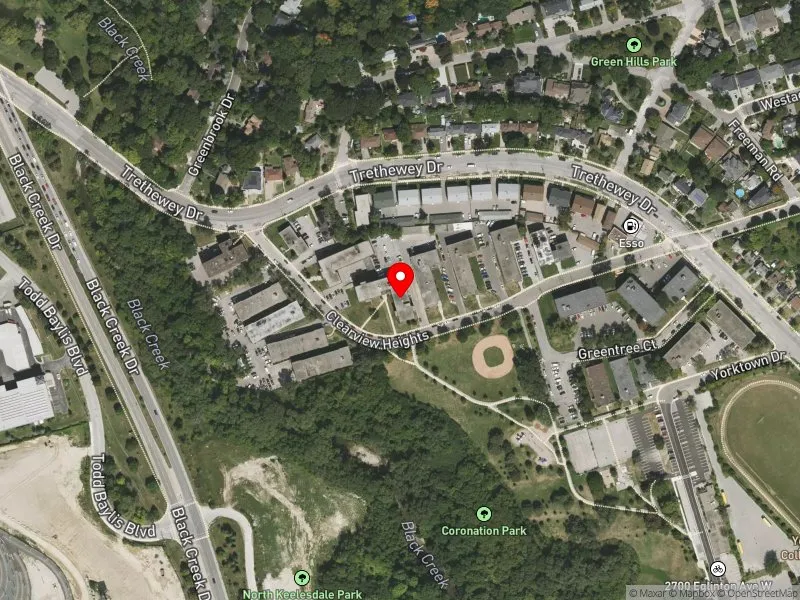 RentSafeTO apartment evaluation satellite view of 70 CLEARVIEW HTS in York South-Weston, Toronto