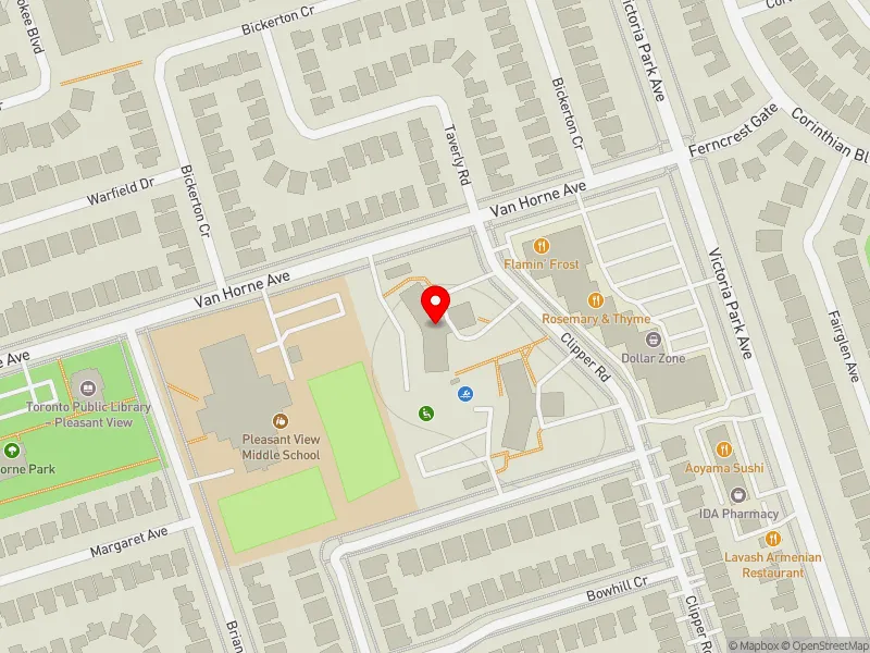 RentSafeTO apartment evaluation map view of 70 CLIPPER RD in Don Valley North, Toronto