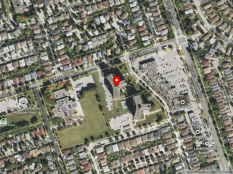 RentSafeTO apartment evaluation satellite view of 70 CLIPPER RD in Don Valley North, Toronto