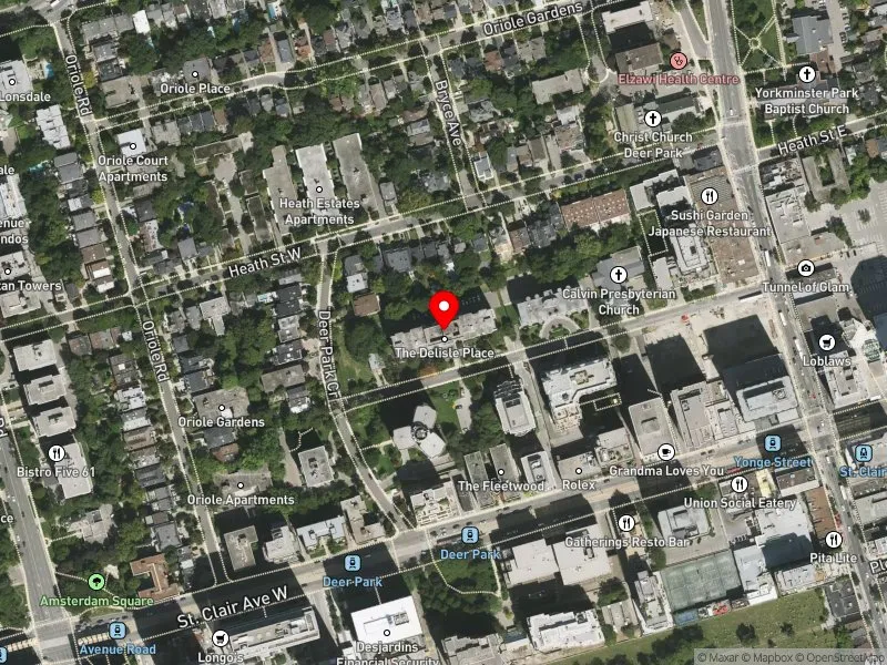 RentSafeTO apartment evaluation satellite view of 70 DELISLE AVE in Toronto-St. Paul's, Toronto