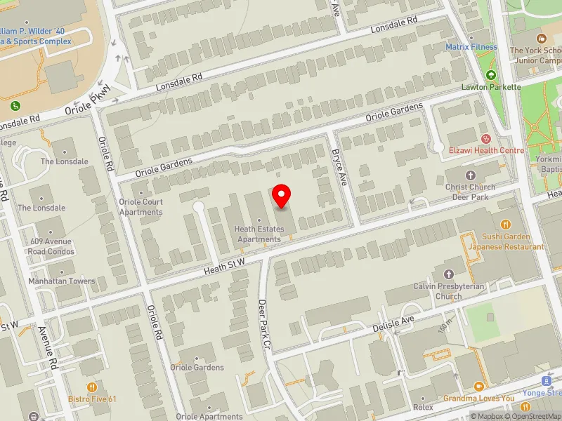 RentSafeTO apartment evaluation map view of 70 HEATH ST W in Toronto-St. Paul's, Toronto