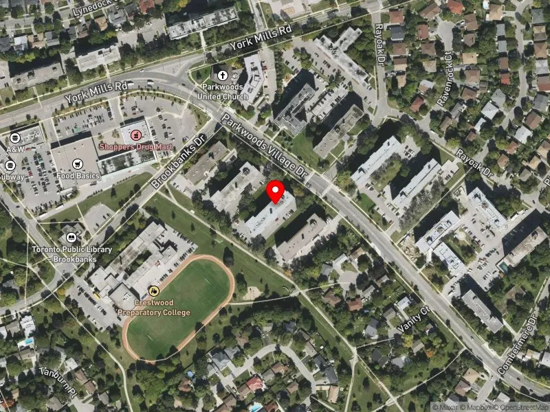 RentSafeTO apartment evaluation satellite view of 70 PARKWOODS VILLAGE DR in Don Valley East, Toronto
