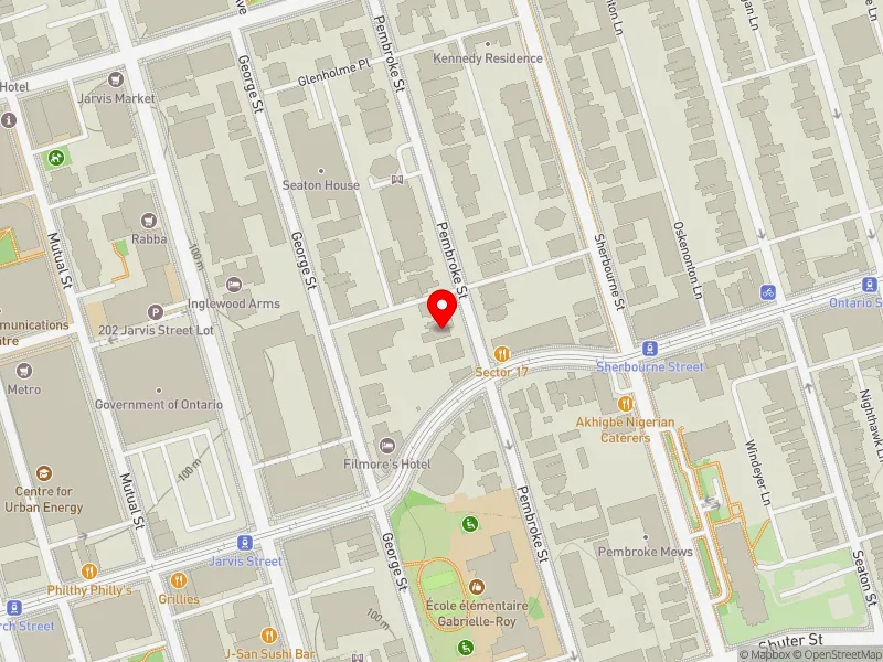 RentSafeTO apartment evaluation map view of 70 PEMBROKE ST in Toronto Centre, Toronto