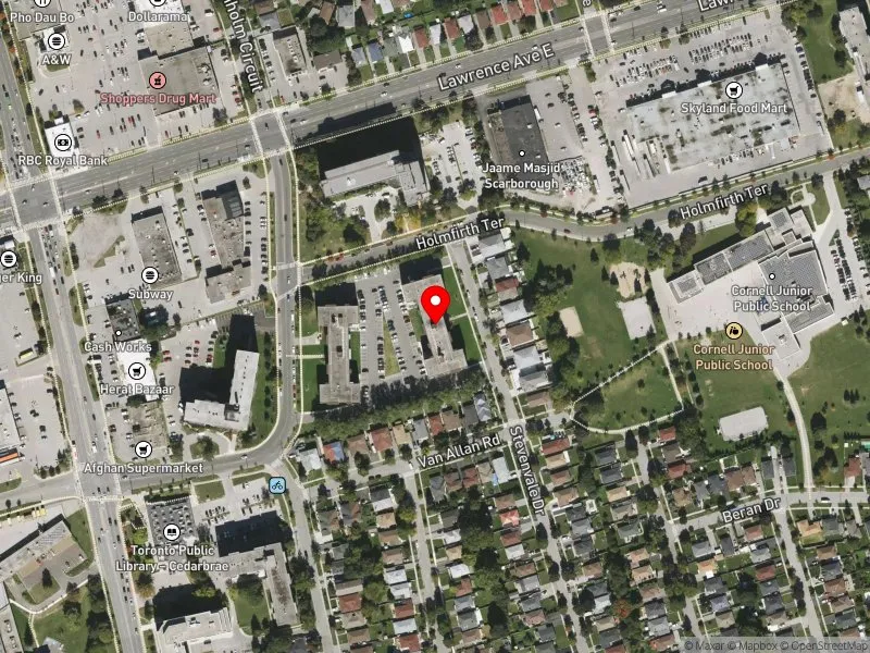RentSafeTO apartment evaluation satellite view of 70 STEVENVALE DR in Scarborough-Guildwood, Toronto