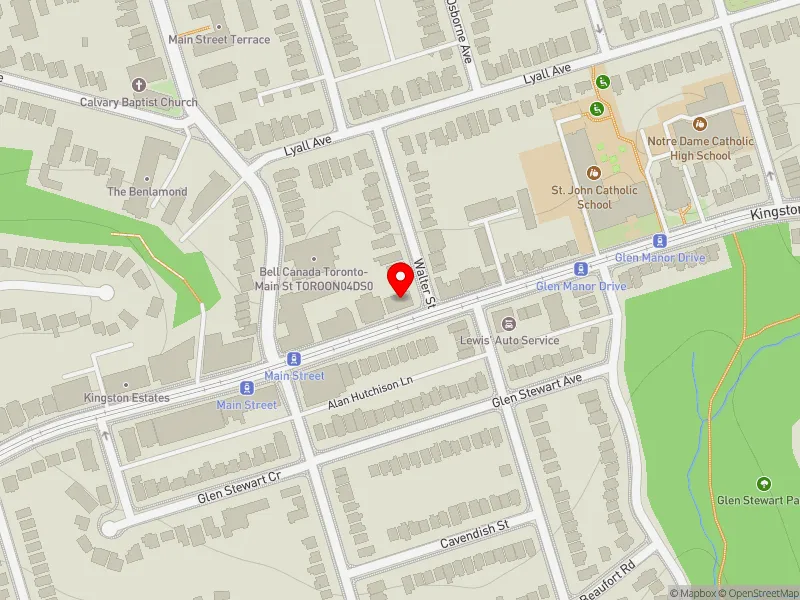 RentSafeTO apartment evaluation map view of 700 KINGSTON RD in Beaches-East York, Toronto