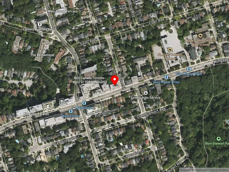 RentSafeTO apartment evaluation satellite view of 700 KINGSTON RD in Beaches-East York, Toronto