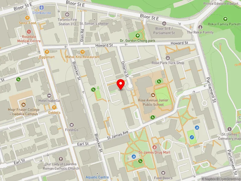 RentSafeTO apartment evaluation map view of 700 ONTARIO ST in Toronto Centre, Toronto