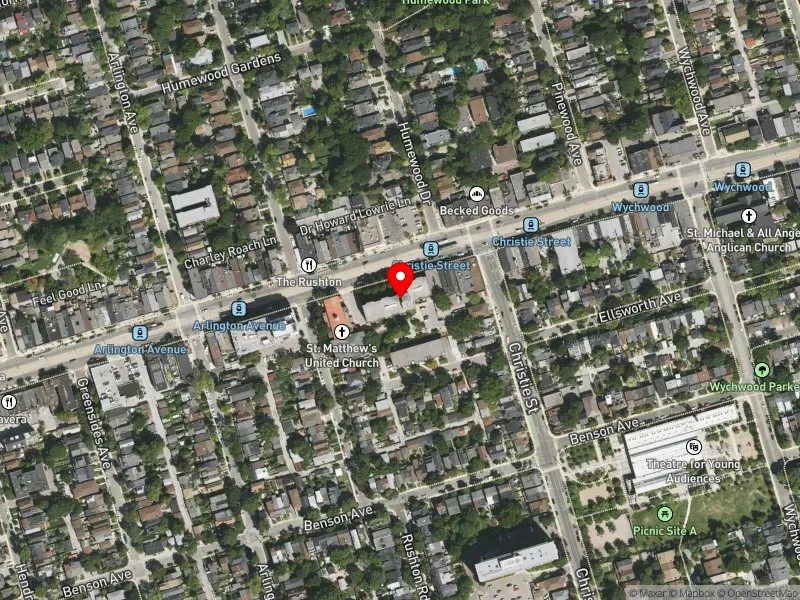 RentSafeTO apartment evaluation satellite view of 707 ST CLAIR AVE W in Toronto-St. Paul's, Toronto