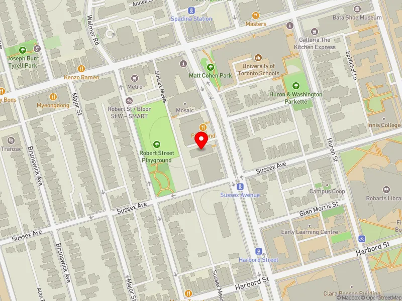 RentSafeTO apartment evaluation map view of 710 SPADINA AVE in University-Rosedale, Toronto