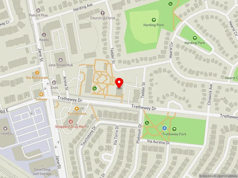 RentSafeTO apartment evaluation map view of 710 TRETHEWEY DR in York South-Weston, Toronto