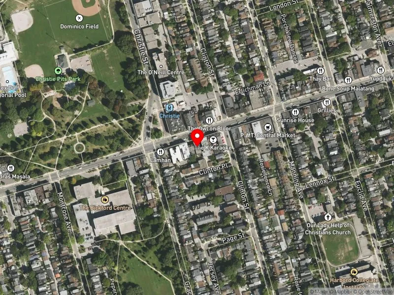 RentSafeTO apartment evaluation satellite view of 711 BLOOR ST W in University-Rosedale, Toronto