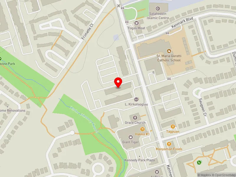 RentSafeTO apartment evaluation map view of 712 KENNEDY RD in Scarborough Southwest, Toronto