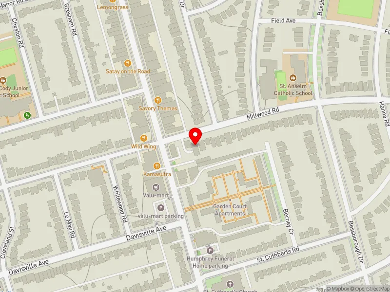 RentSafeTO apartment evaluation map view of 715 MILLWOOD RD in Don Valley West, Toronto