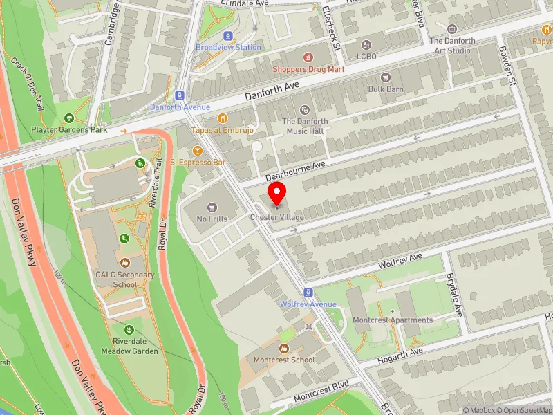 RentSafeTO apartment evaluation map view of 717 BROADVIEW AVE in Toronto-Danforth, Toronto