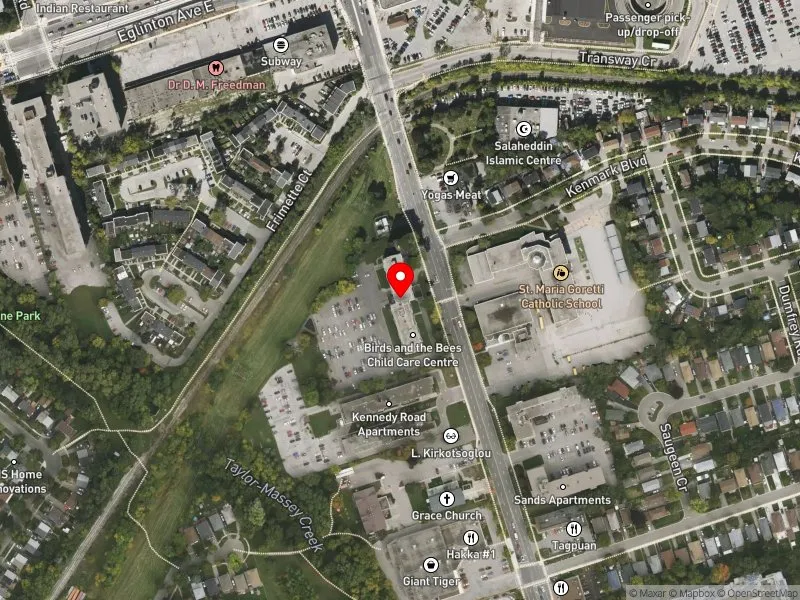 RentSafeTO apartment evaluation satellite view of 720 KENNEDY RD in Scarborough Southwest, Toronto