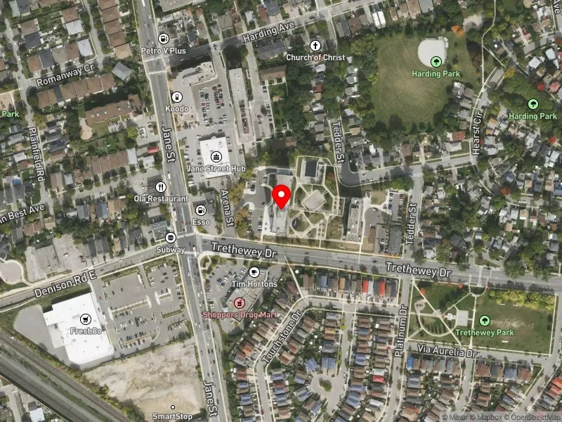 RentSafeTO apartment evaluation satellite view of 720 TRETHEWEY DR in York South-Weston, Toronto