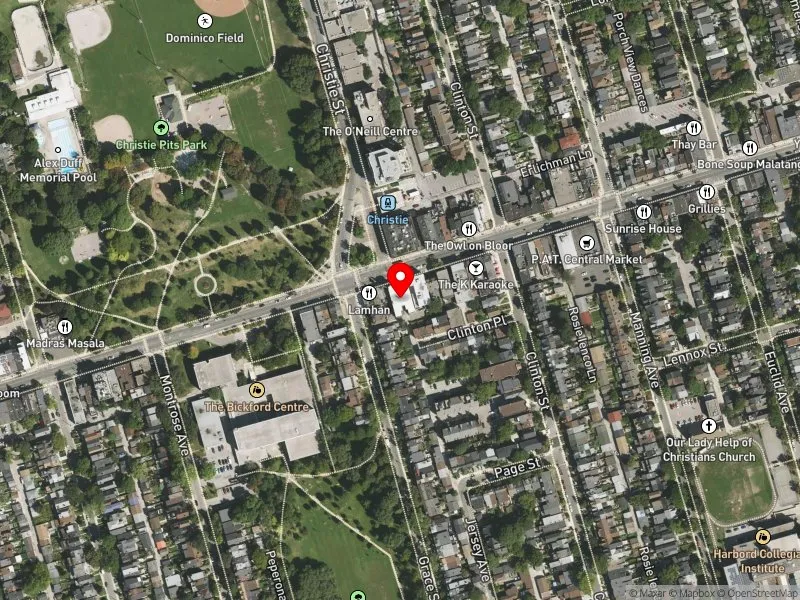 RentSafeTO apartment evaluation satellite view of 723 BLOOR ST W in University-Rosedale, Toronto