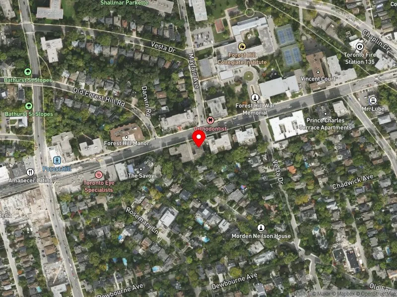 RentSafeTO apartment evaluation satellite view of 725 EGLINTON AVE W in Toronto-St. Paul's, Toronto