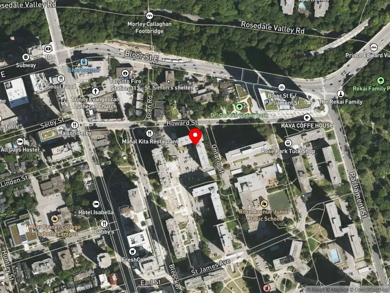 RentSafeTO apartment evaluation satellite view of 730 ONTARIO ST in Toronto Centre, Toronto