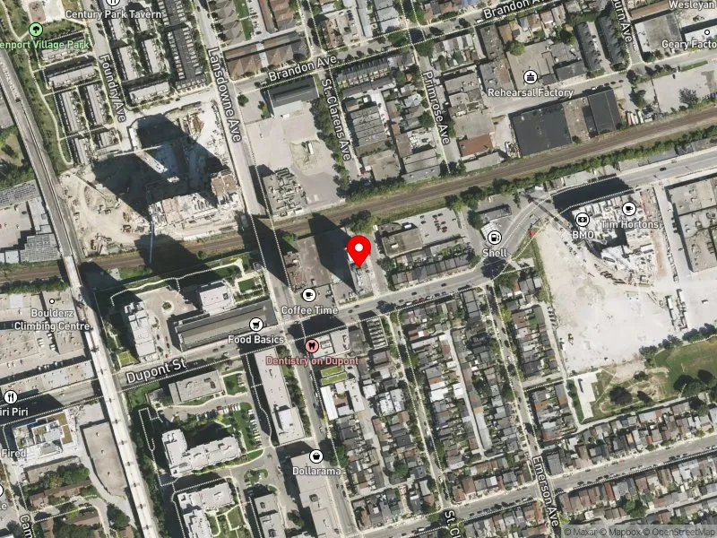 RentSafeTO apartment evaluation satellite view of 730 ST CLARENS AVE in Davenport, Toronto