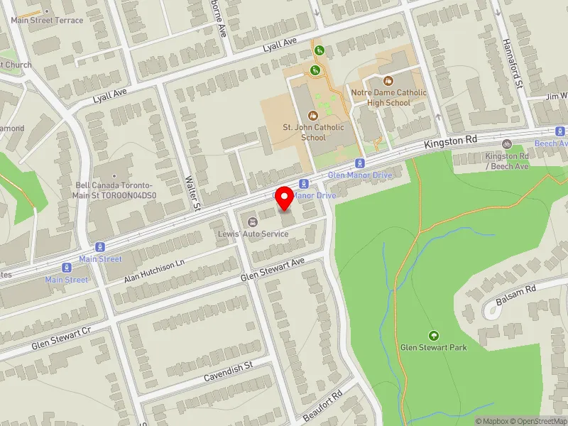RentSafeTO apartment evaluation map view of 737 KINGSTON RD in Beaches-East York, Toronto