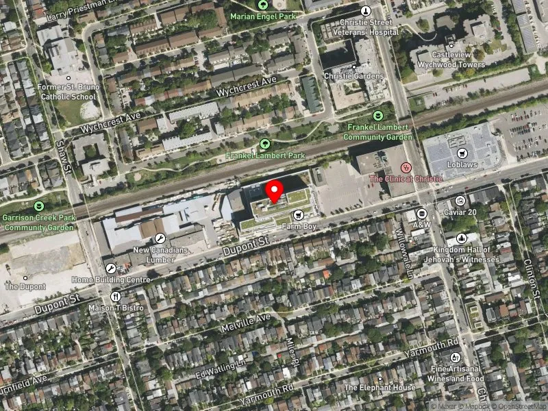 RentSafeTO apartment evaluation satellite view of 740 DUPONT ST in University-Rosedale, Toronto