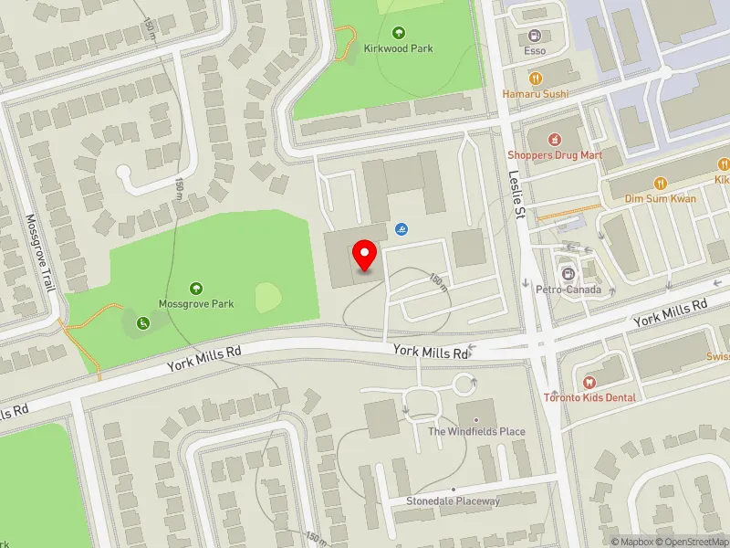 RentSafeTO apartment evaluation map view of 740 YORK MILLS RD in Don Valley West, Toronto