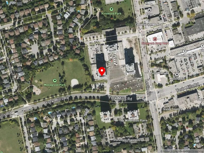 RentSafeTO apartment evaluation satellite view of 740 YORK MILLS RD in Don Valley West, Toronto