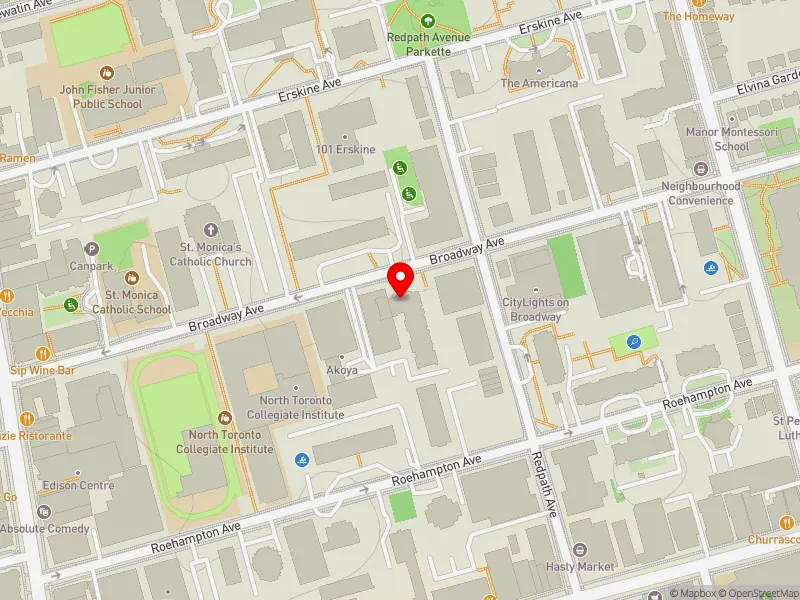 RentSafeTO apartment evaluation map view of 75 BROADWAY AVE in Toronto-St. Paul's, Toronto